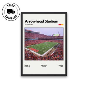 Arrowhead Stadium Poster, Home of the Kansas City Chiefs, Office Print, Games Room Print, Bedroom Print, Basement Print