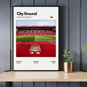 The City Masse Stadion - Heim von Nottingham Forest F.C, Digitaldruck Poster, Bürowandkunst, Kellerkunst, Spielzimmerkunst