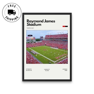 Raymond James Stadium Poster – Home of Tampa Bay Buccaneers Art - Vibrant Sports Art, Office Print, Games Room Print, Basement Print