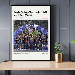 Paris Saint Germain - Champions League Winners 2025 Digital Print | Soccer Poster | Office Wall Art | Basement Wall Art | Soccer Fan Poster