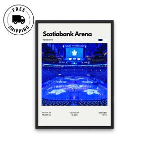 Scotiabank Arena - Home of Toronto Maple Leafs Poster, Hockey Stadion Poster | Digital Download, minimalistische Kunst, Keller Poster