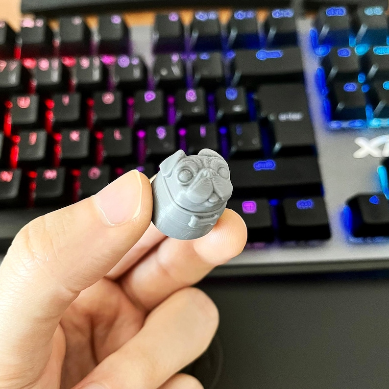 Pug - Custom Artisan Keycap STL File for Cherry MX Mechanical Keyboards ...