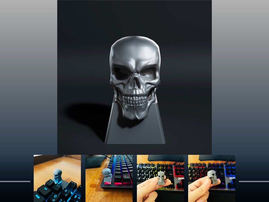 Skull Custom Artisan Keycap STL File for Cherry MX Mechanical Keyboards