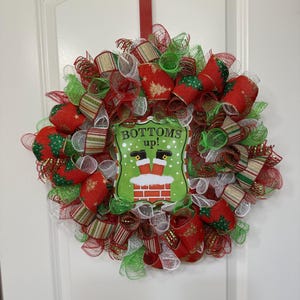 Christmas Wreath, Christmas Decor, Front Door Wreath, Holiday Wreath, Deco Mesh Christmas Wreath, Red Green Wreath, Traditional Wreath, Deco