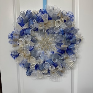 Winter Wreath, Deco Mesh Winter Wreath, Deco Mesh Christmas Wreath, Front Door Winter Wreath, Christmas Wreath, Christmas Front Door Wreaths