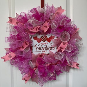 Valentines Wreath,Valentines Wreaths, Valentine’s Day Wreath, Valentine’s Wreaths,Red Pink Wreath,Valentines Day Deco Mesh Wreath,Deco Mesh