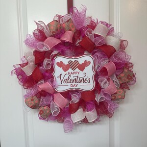Valentines Wreath, Valentines Wreaths,Valentine’s Day Wreath,Valentine’s Wreaths,Red Pink Valentines Wreath,Valentines Day Deco Mesh Wreaths