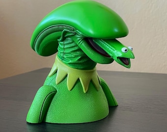 PREMIUM QUALITY!* Kermit the Frog Xenomorph Resin Bust – The Ultimate Mashup!