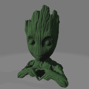 Hand-Painted Baby Groot Statue: Solid Resin Guardians Collectible