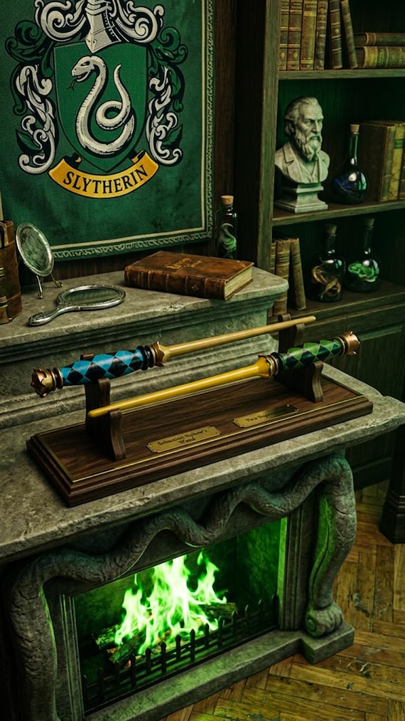 Sebastian Sallow Wand: Hand-Painted Resin Replica with Metal Core, Fantasy Decor