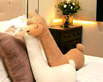 Almohada en forma de alpaca, almohada de lana juguete de peluche gigante de alpaca blanca, cojín de figura de mini alpaca, cojín de alpaca de juguete de peluche gigante, decoración del sofá cama