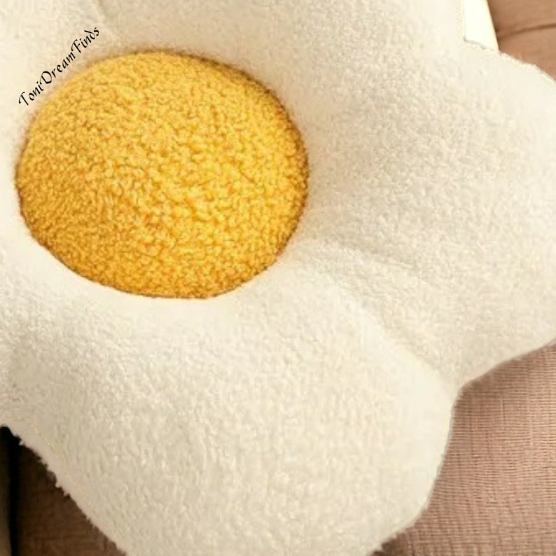 Oreiller en peau de mouton retournée tournesol, Oreiller en forme de fleur, Coussin de canapé moderne en velours côtelé pour la maison, Coussin moelleux, Coussin de chaise, Oreiller décoratif image 3