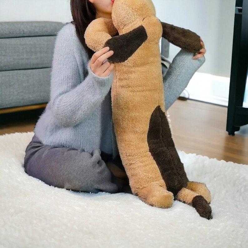 Dog Plush Pillow, Cute Sleeping Dog Pillow, Stuffed Pet Pillow, Soft