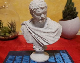 白い彫刻顔レリーフ(ルキウス・ウェルス帝) 大きめの装飾品 白い彫刻顔レリーフ(ルキウス・ウェルス帝) 大きめの装飾品 白い