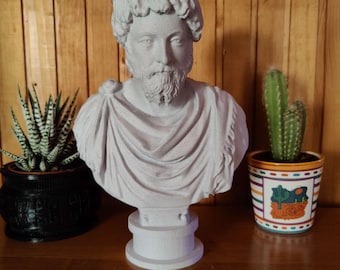 Bust of Marcus Aurelius, Decorative Roman Statue, Antique Sculpture, Flawlessly 3D Printed Home and Office Decor, Emperor, Ancient Leader