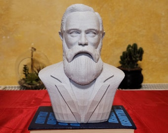 Bust of Friederich Engels, Psychologist, Philosopher, Flawlessly Printed Home and Office Decor Gift