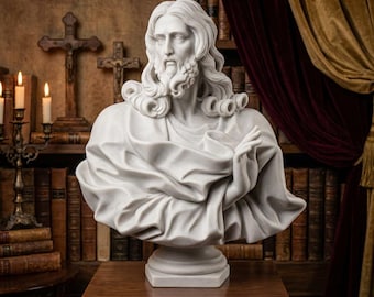 Jesus Bust Sculpture, 3D Printed Statue, Christian Home Altar Decor, Religious Gift for Him