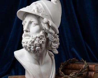 Menelaus Bust, 3D Printed Greek Mythology Statue, Ancient Greek Sculpture, Classical Home Decor, History Lover Gift