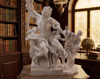 Laocoön and His Sons Statue, 3D Printed Classical Sculpture, Ancient Greek Mythology Decor, Museum Replica