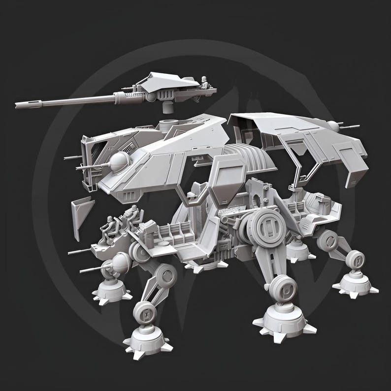 3D Printed AT-TE Model Kit: Large Unassembled Star Wars Legion - Etsy