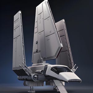 Largescale Imperial Shuttle, ship 3D Printed model kit Unpainted Unassembled, star clone starship vehicle wars legion, Star Wars SW
