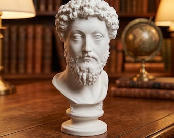 Busto de Marco Aurelio, estatua de emperador romano impresa en 3D, escultura de filosofía estoica, decoración de arte clásico.