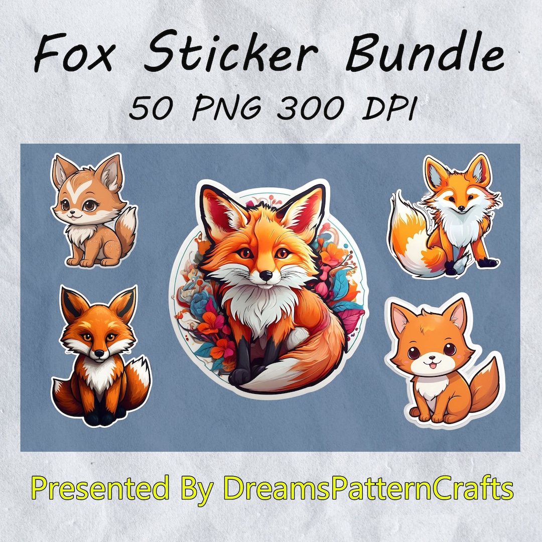 Fox Sticker Bundle: Adorable Collection of Cute Fox Decals. - Etsy