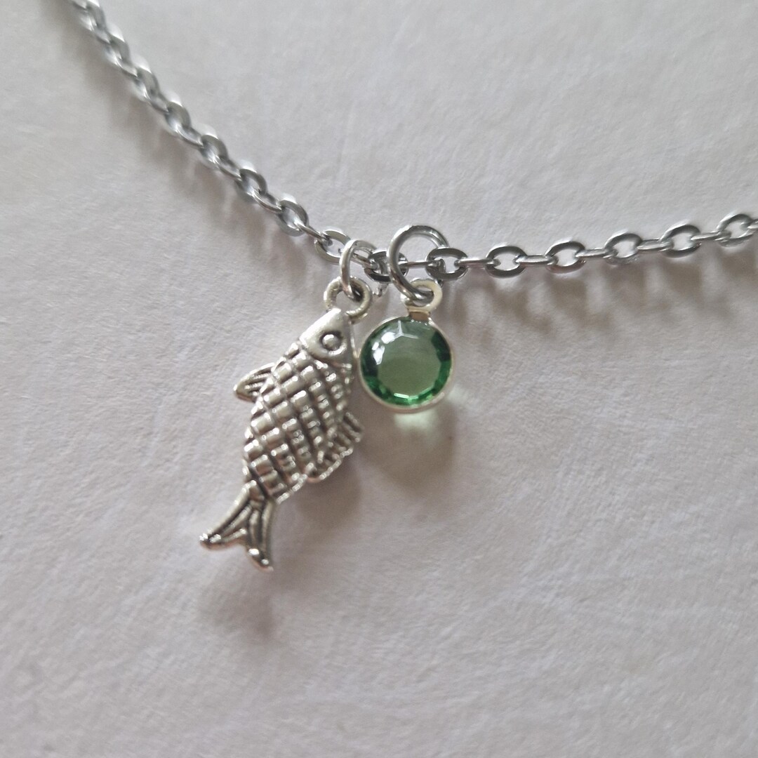 Jwelleries Fish Fish Necklace, Antique Silver Tiny Fish Necklace, Fish Jewelry, Fish ...