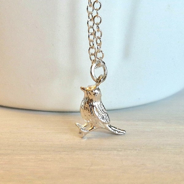 Tiny bird Necklace, Sterling silver tiny Bird necklace, Bird Jewelry, Bird Lovers Gift, Christmas Gift, Bird Gift, Gift for Mother