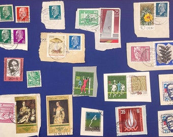 Konvolut aus 25 DDR Briefmarken mit verschiedenen Motiven