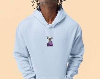 Christmas Reindeer Sweatshirt,Faux Embroidery Christmas Sweatshirt,Christmas Gifts,New Year Shirt,Merry Christmas Shirt,Deer Sweatshirt