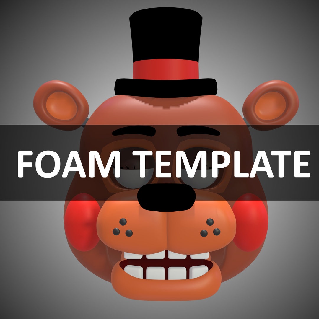Toy Freddy Head Cosplay Foam and Paper Pepakura Templates Foam Template