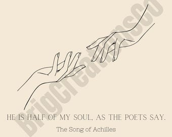 The Song of Achilles - Wall Art Print - “He is half of my soul, as the poets say”