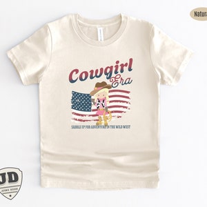 Cowgirl Era Shirt, Toddler Shirt, Kids Shirt, Kids Country Tee, Western Cowgirl, Graphic Tee, Vintage Shirt, Rodeo Kids Tee. USA Flag Shirt
