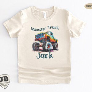 Monster Truck Shirt, Personalized Name Shirt for Kids, Toddlers and Babies, Boy Gift Tshirt, Baby Shirt, Birthday Party Car Shirt, Offroad.