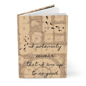 Może przedstawiać: Brązowy notes z mapą i tekstem "Uroczyście przysięgam, że nie jestem na wysokości zadania" nadrukowanym na okładce. Mapa zawiera ślady stóp.