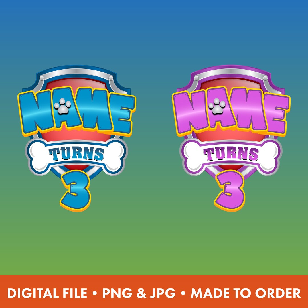 Custom Paw Patrol Birthday Logo Personalized With Name and - Etsy