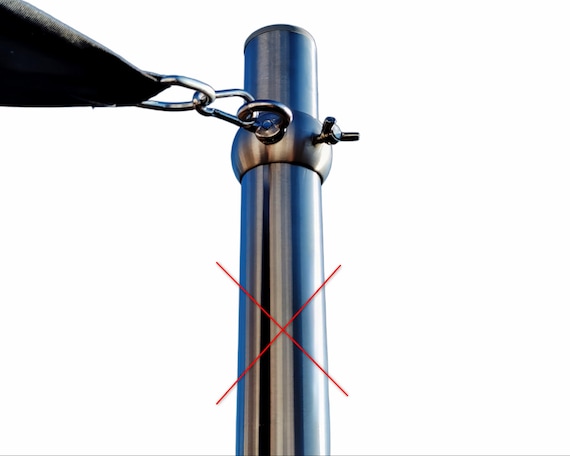 Stufenlose Hhenverstellung Edelstahl Sonnensegel Mast V2A 42-43mm und  60-61 mm mit Sterngriff - Etsy sterreich