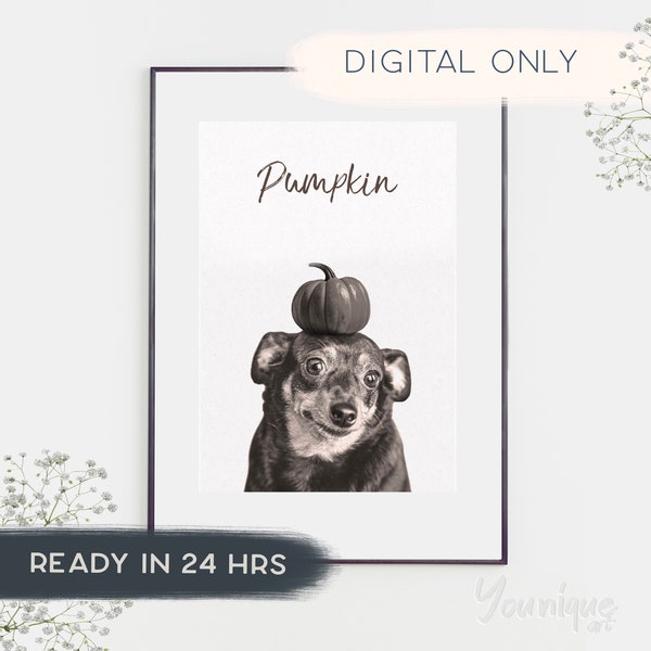 Custom Pet Portrait from Photo, Digital Pet Portrait, Pet Memorial Portrait, Dog Portrait, Cat Portrait, Custom Pet Gift, Digital Files Only