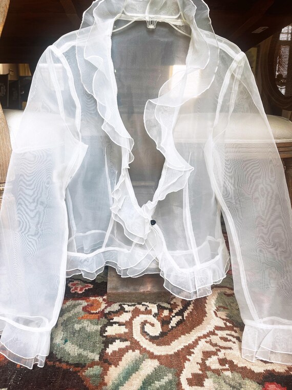 White Ruffle Blouse Gem