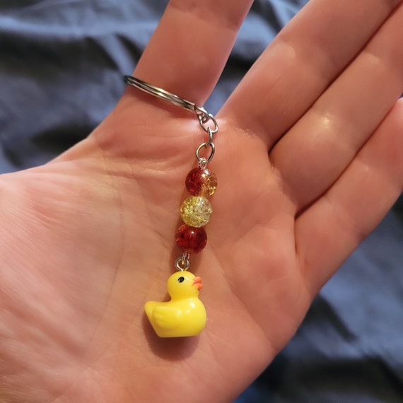 Duck Charm Glass Bead Keyring Keychain Designs