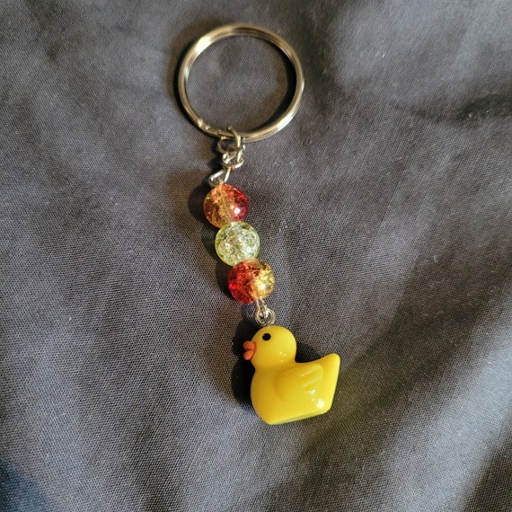 Hazbin Hotel Inspired Lucifer Morningstar Duck Charm Glass Bead Keyring  Keychain