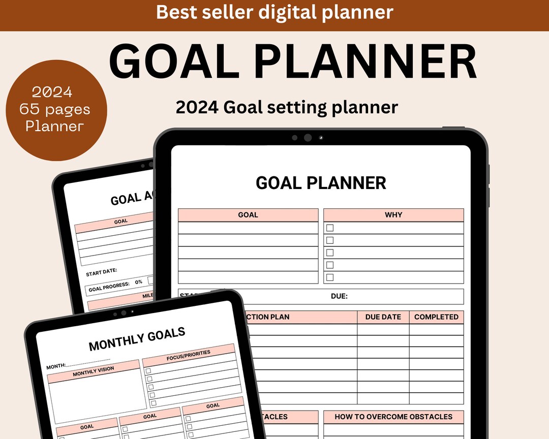 Goal Planner BUNDLE, 2024 Goals Tracker, SMART Goal Setting Kit, New ...