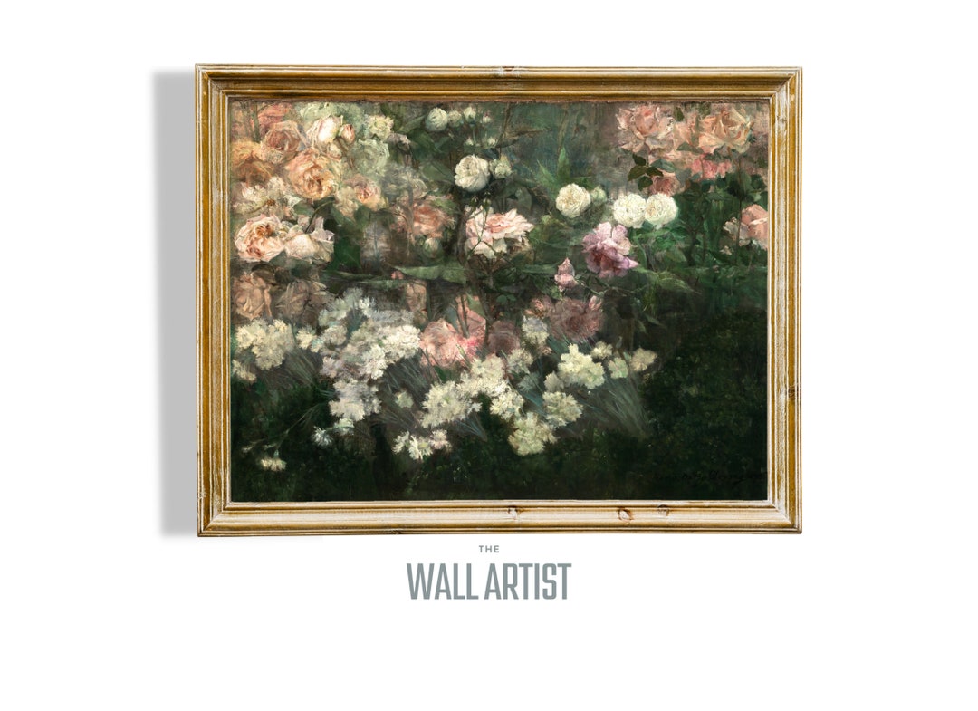 Vintage Floral Garden Print | Romantic Flower Art Wall Decor | Antique ...