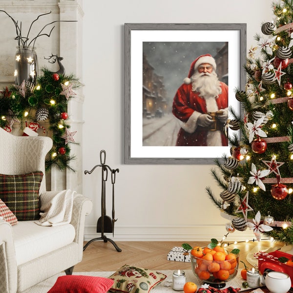 Père Noël | Kris Kringle | Impression numérique de Noël Décoration d'hiver PNG JPG