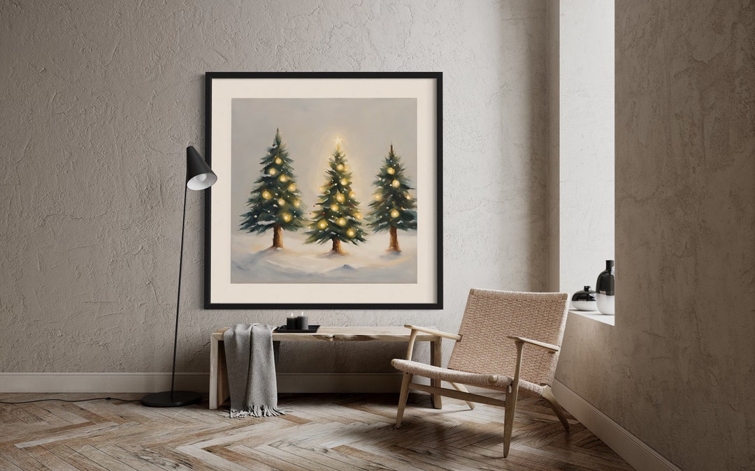 Christmas Tree Wall Art Black and White Christmas Wall Art Etsy