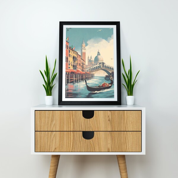 Italië digitale muurkunst | Digitale download | Kunst aan de muur Venetië | Venetië reisposter | Lagunes van Venetië| Reisposter