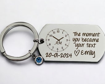 The Moment You Became My Daddy Keychain First Dad New Dad Keychain New Mummy Keychain Personalised Gift Baby Shower Gift New Born Baby Gift