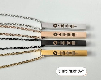 Personalised Spotify Necklace Music Scannable Necklace Personalised Gift Music Gift Necklace Customised Necklace Birthday Anniversary Gift