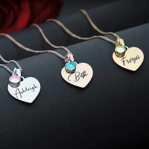 Personalisierte Herz Halskette | Individuelle Schmuck | Name Herz Halskette | Personalisierte Halskette Geschenk | Valentinstag Geschenk
